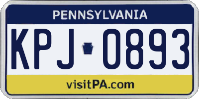 PA license plate KPJ0893