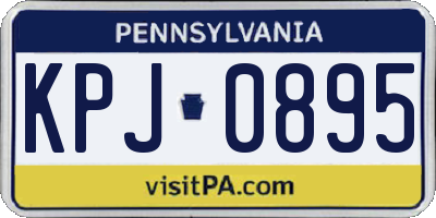 PA license plate KPJ0895