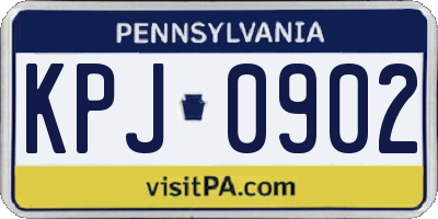 PA license plate KPJ0902