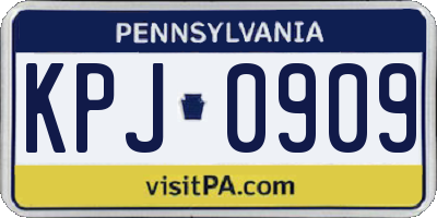 PA license plate KPJ0909