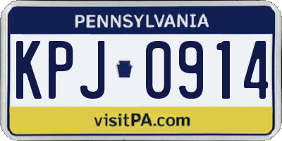 PA license plate KPJ0914