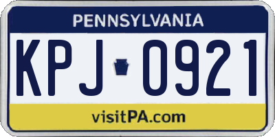 PA license plate KPJ0921