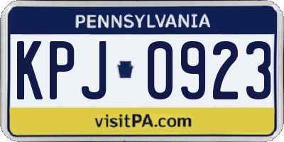 PA license plate KPJ0923