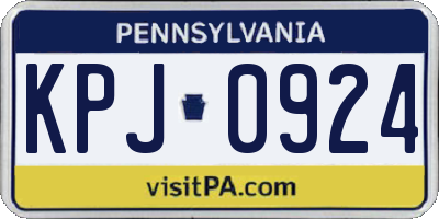 PA license plate KPJ0924