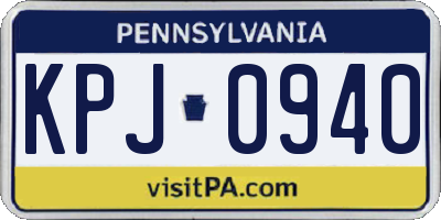 PA license plate KPJ0940