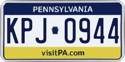 PA license plate KPJ0944