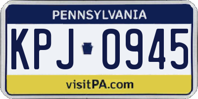 PA license plate KPJ0945