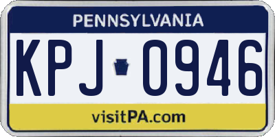 PA license plate KPJ0946