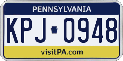 PA license plate KPJ0948