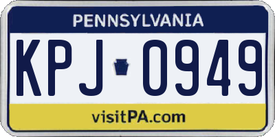 PA license plate KPJ0949