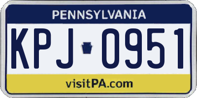 PA license plate KPJ0951