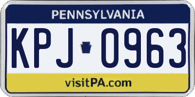PA license plate KPJ0963