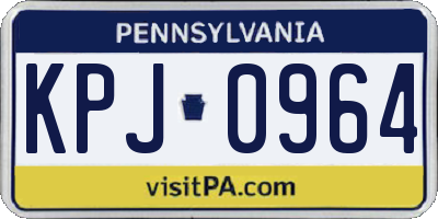 PA license plate KPJ0964