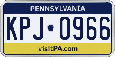 PA license plate KPJ0966