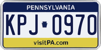 PA license plate KPJ0970