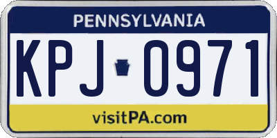 PA license plate KPJ0971