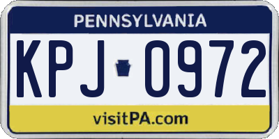 PA license plate KPJ0972