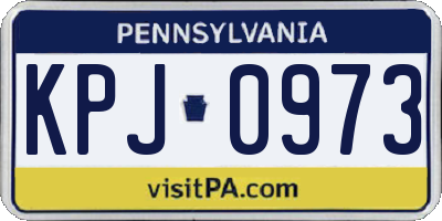 PA license plate KPJ0973