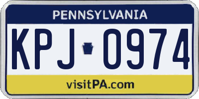 PA license plate KPJ0974