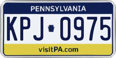 PA license plate KPJ0975