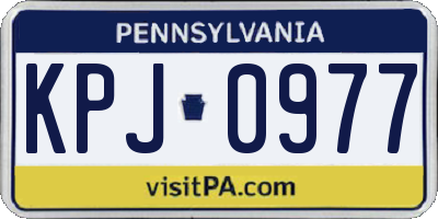 PA license plate KPJ0977