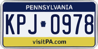 PA license plate KPJ0978