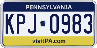 PA license plate KPJ0983