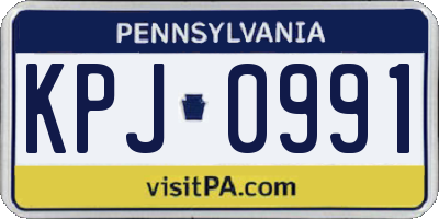 PA license plate KPJ0991