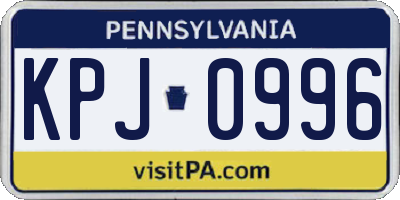 PA license plate KPJ0996