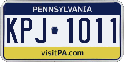 PA license plate KPJ1011