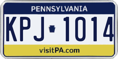 PA license plate KPJ1014