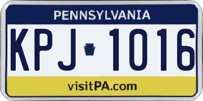 PA license plate KPJ1016