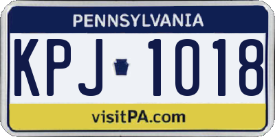 PA license plate KPJ1018