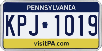 PA license plate KPJ1019