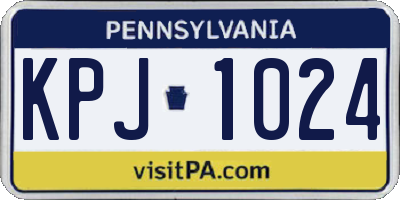 PA license plate KPJ1024