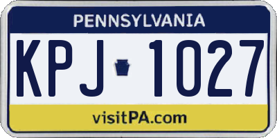 PA license plate KPJ1027