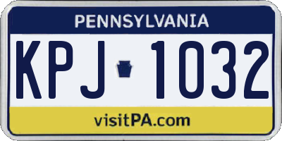 PA license plate KPJ1032