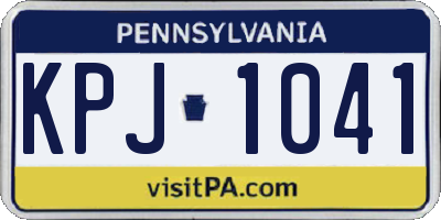 PA license plate KPJ1041