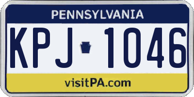 PA license plate KPJ1046