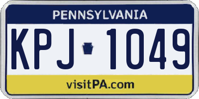 PA license plate KPJ1049