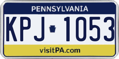 PA license plate KPJ1053