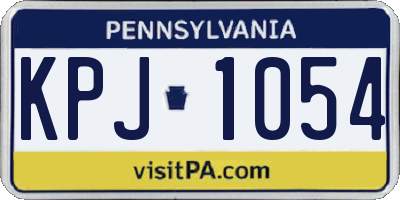 PA license plate KPJ1054
