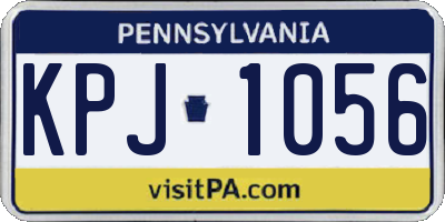 PA license plate KPJ1056