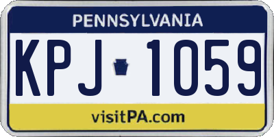 PA license plate KPJ1059