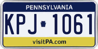 PA license plate KPJ1061