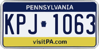 PA license plate KPJ1063