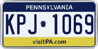 PA license plate KPJ1069