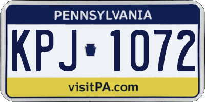 PA license plate KPJ1072
