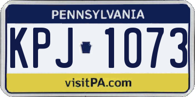 PA license plate KPJ1073