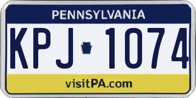 PA license plate KPJ1074